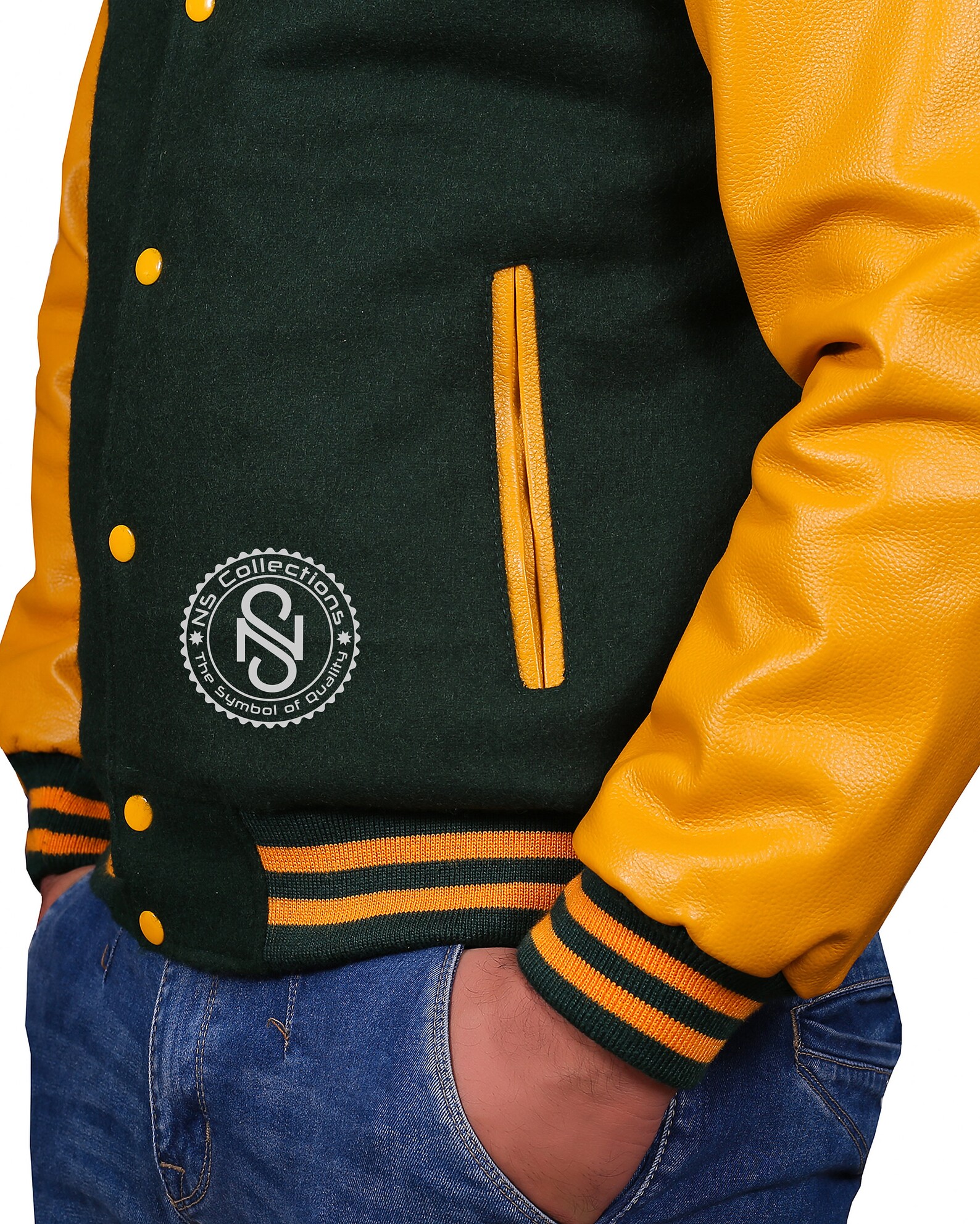 Varsity Jacket Letterman Baseball Bomber Style Forest Green Etsy