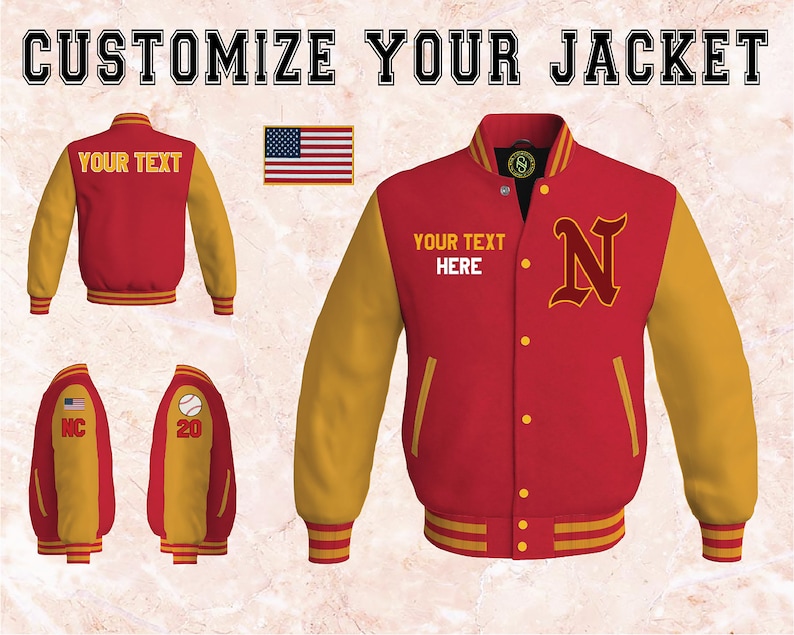 Customize Varsity Jacket Letterman Baseball Bomber Style Wool Etsy