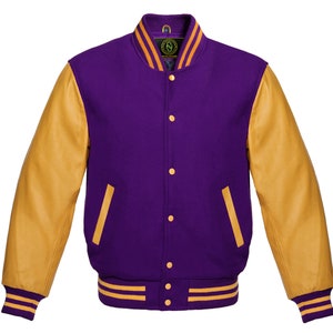 Varsity Bomber Letterman Retro Purple 