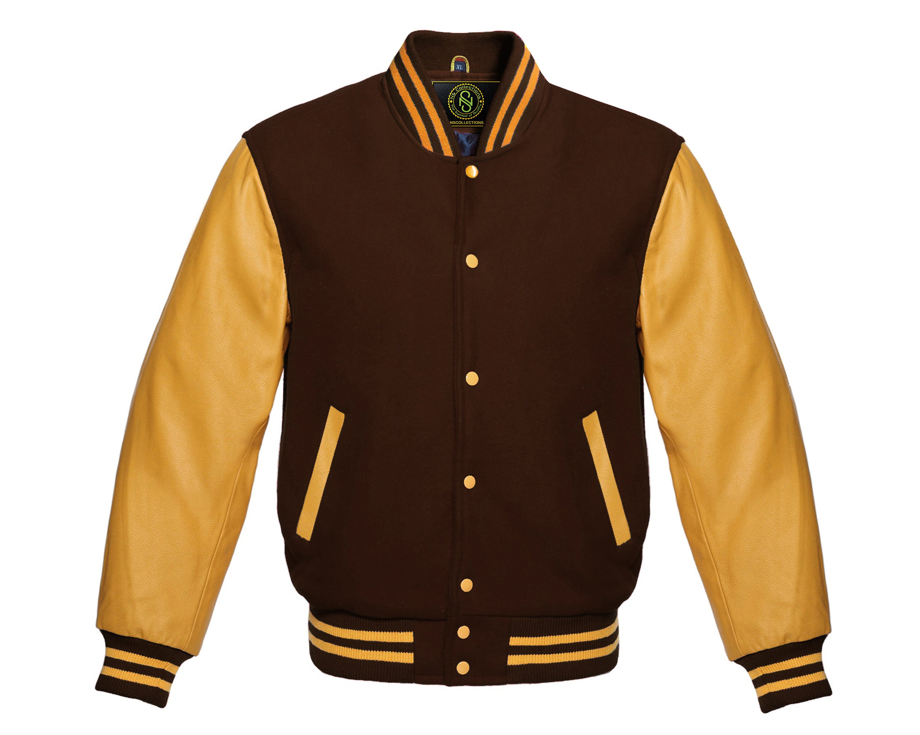 Varsity Jacket Letterman Baseball Bomber Style Dark Brown Wool Etsy UK