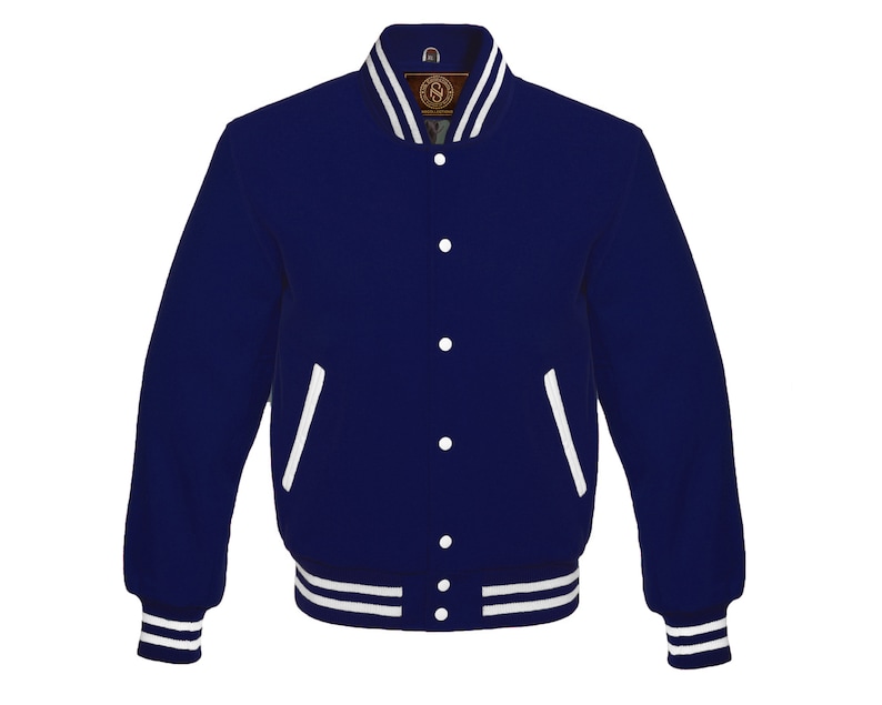 All Wool Varsity Jacket Letterman Baseball Bomber Style Navy Blue - Etsy