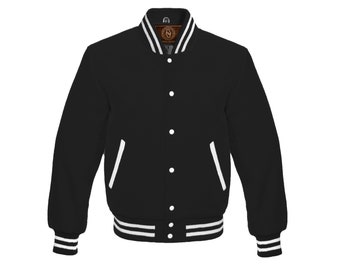Trieskull Giacche per Gli Uomo di Baseball Jacket Vintage Bomber Varsity Jacket Patchwork Unisex Felpa