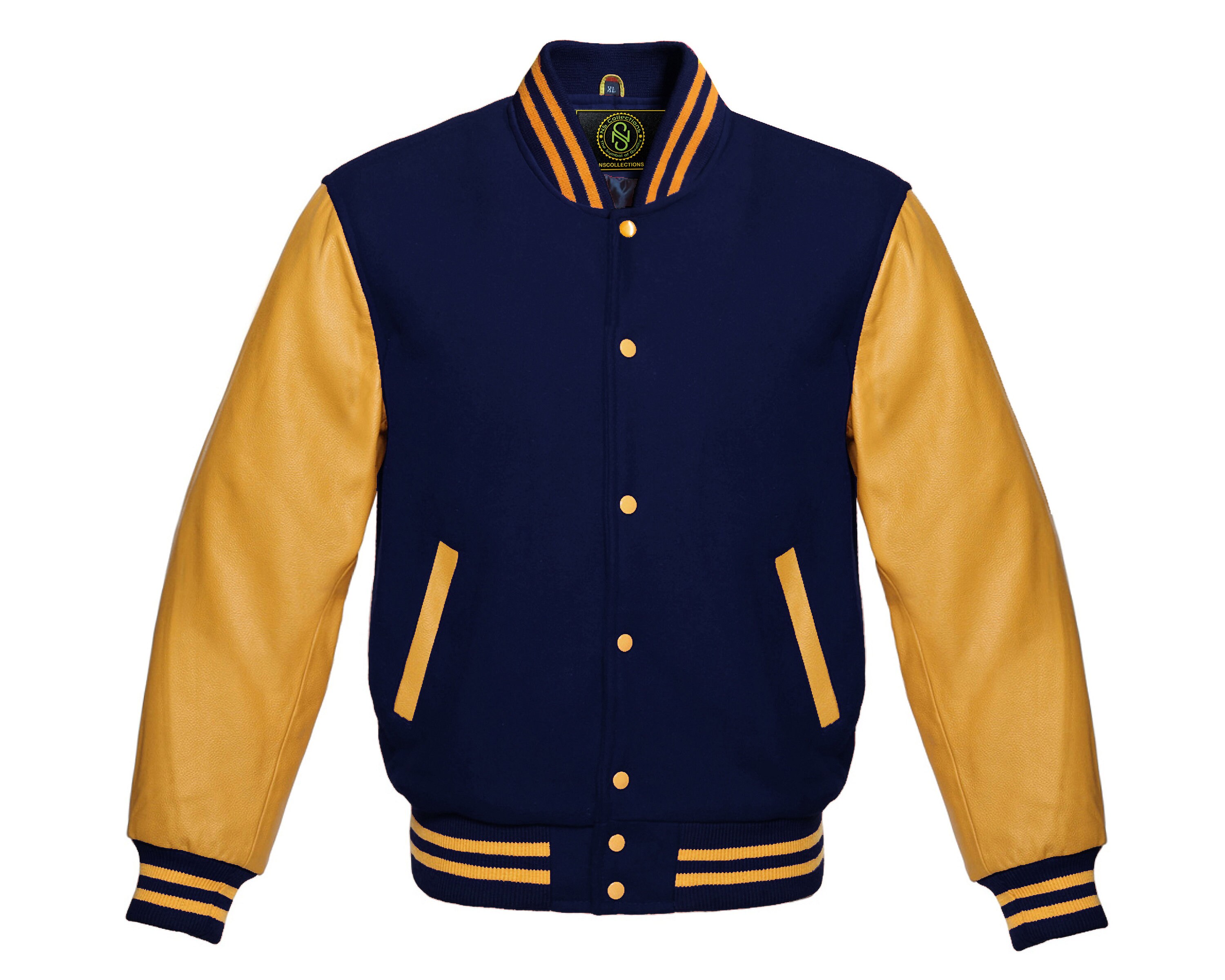 Hombres Varsity chaqueta Letterman Baseball Bomber Estilo Navy Etsy