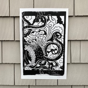 Octopus Block Print