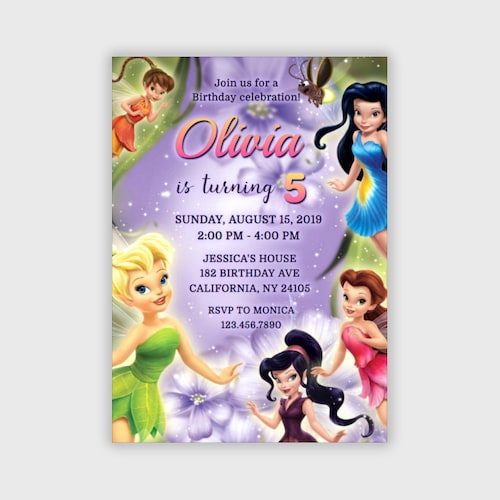 INSTANT DOWNLOAD Tinkerbell Invitation Tinkerbell Birthday - Etsy