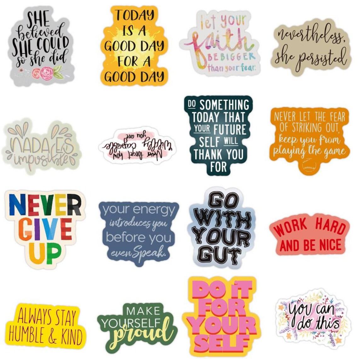 50pcs Motivational Phrases Sticker Quotes Etsy