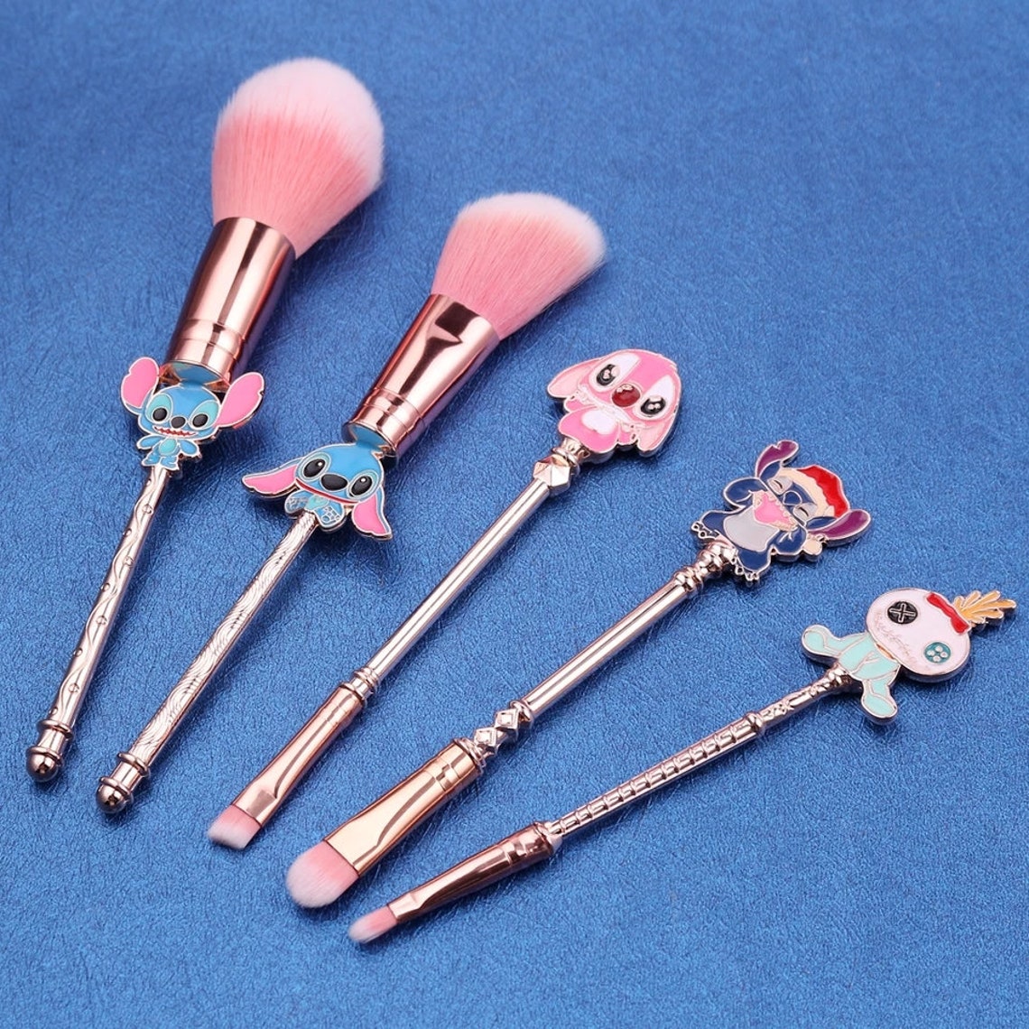 5pcs Lilo Stitch Makeup Brushes Set Kit Tool Pro Blending Etsy