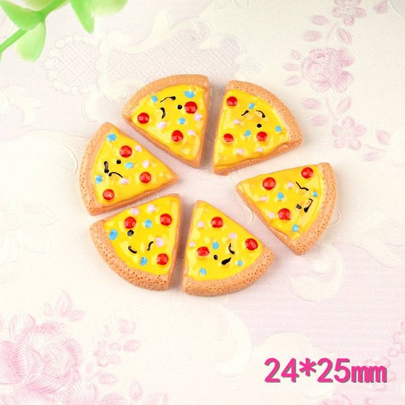 Pizza Flat Back Resin Cabochon pizza DIY Flatback Scrapbooking Etsy