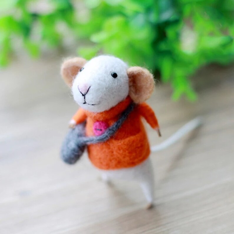 Needle Felting Kit Mouse 1 Set Non Finished Felting Poked Etsy