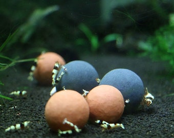 x3 Tourmaline Mineral Balls + x3 Muyu Stones - 25MM Shrimp Supplement Invertebrates Aquarium Fish Tank , Free Shipping