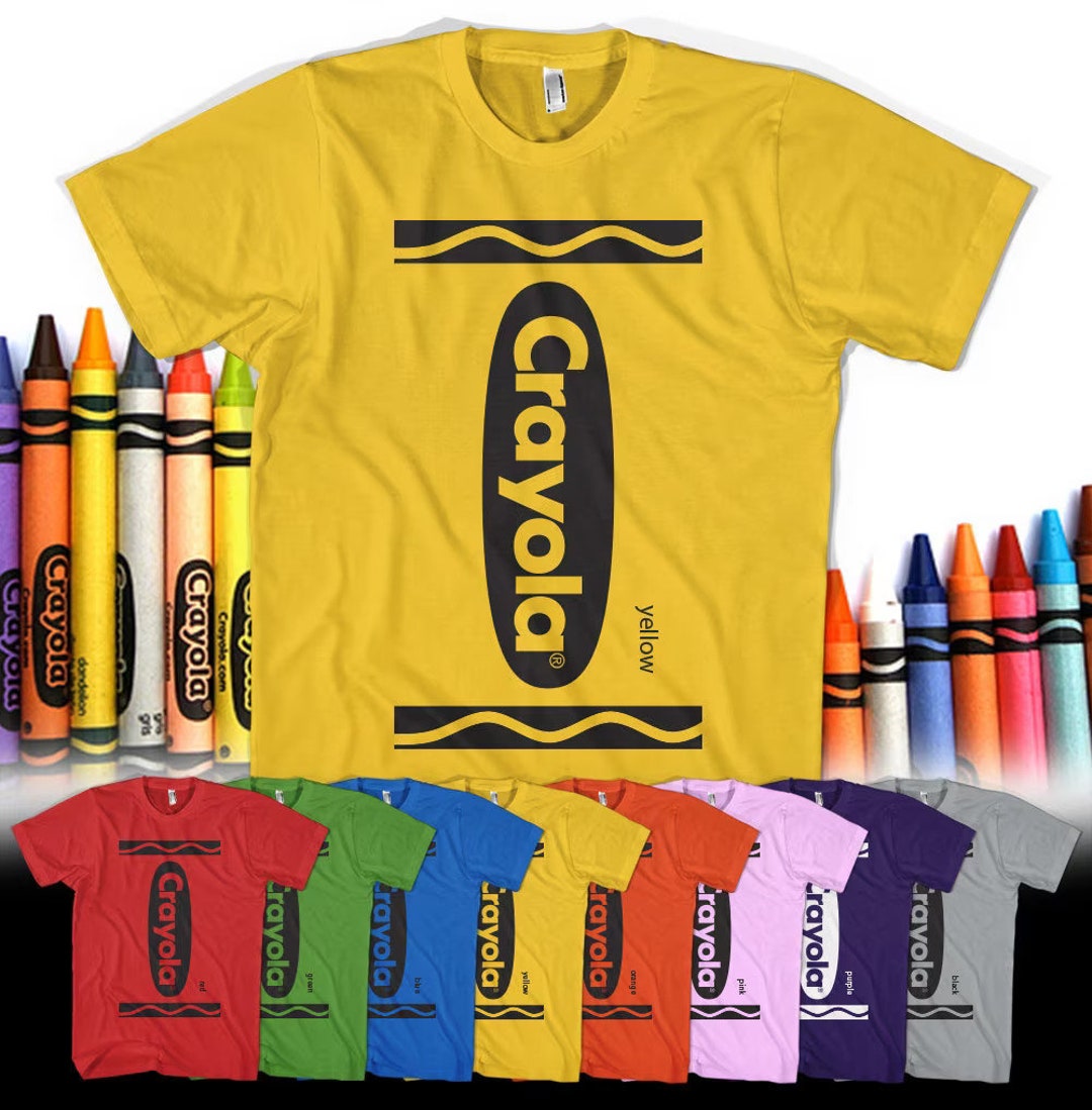 Crayola Crayon Costume With Color Names Tshirt Adult and Youth Etsy