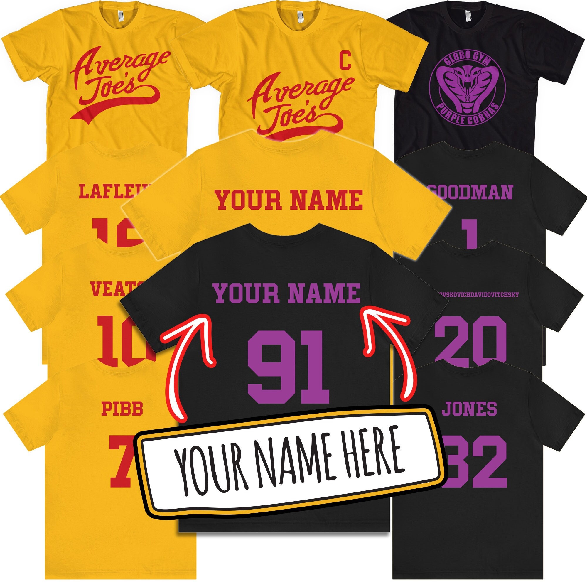 Group Halloween Costumes Average Joes Dodgeball Custom Team Jersey