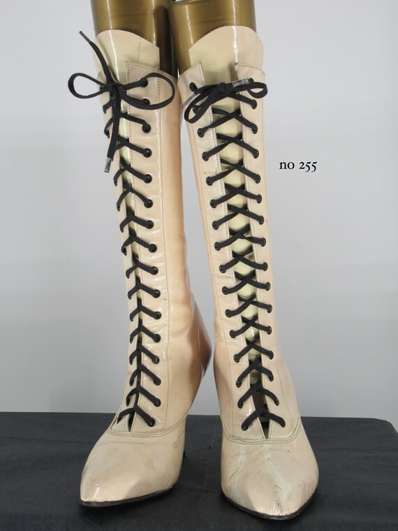 ladies patent 1980's/90's boots