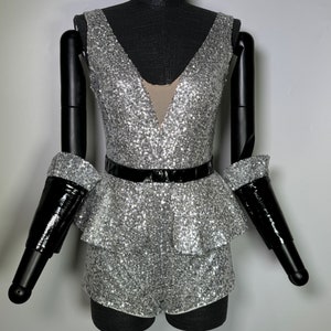 Silver sequin showgirl outfit - body