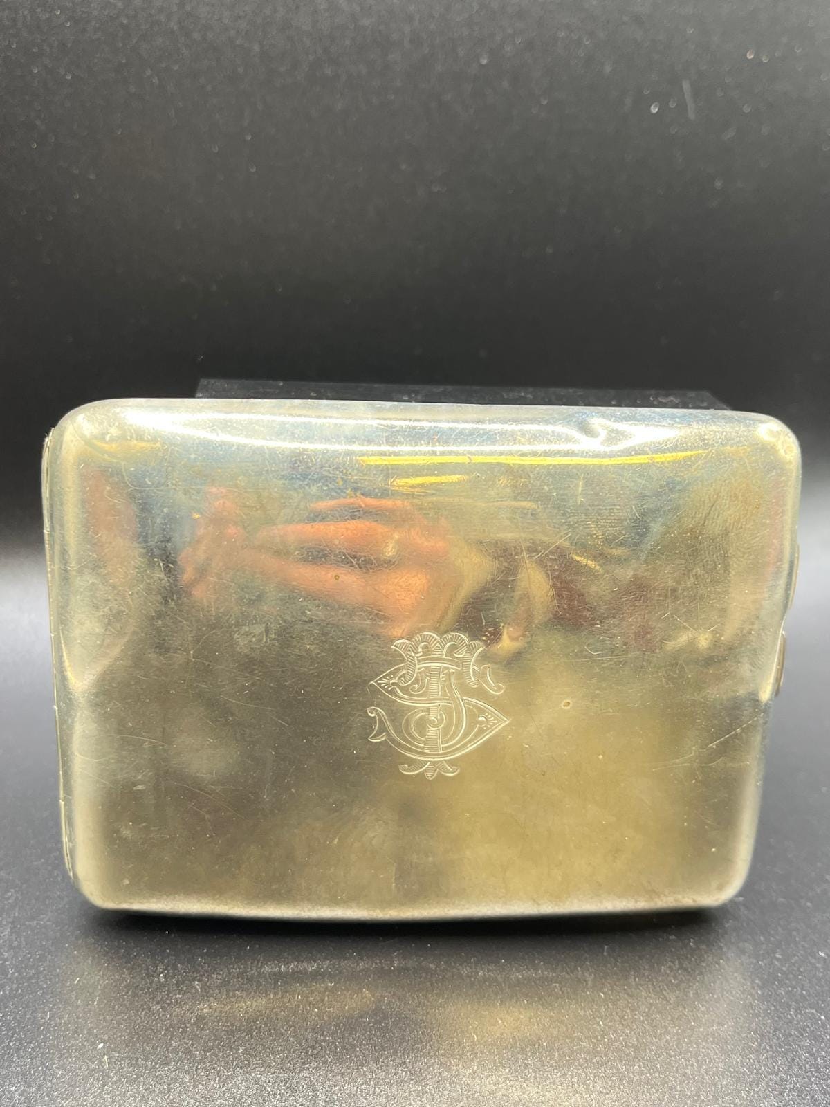 Vintage Silver Metal Monogram Case