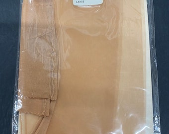 BRAND NEW - unlabelled Sheer Seamed Stockings. Colour: Light Tan. Size Large