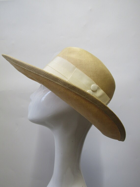 vintage ladies straw hat Gem