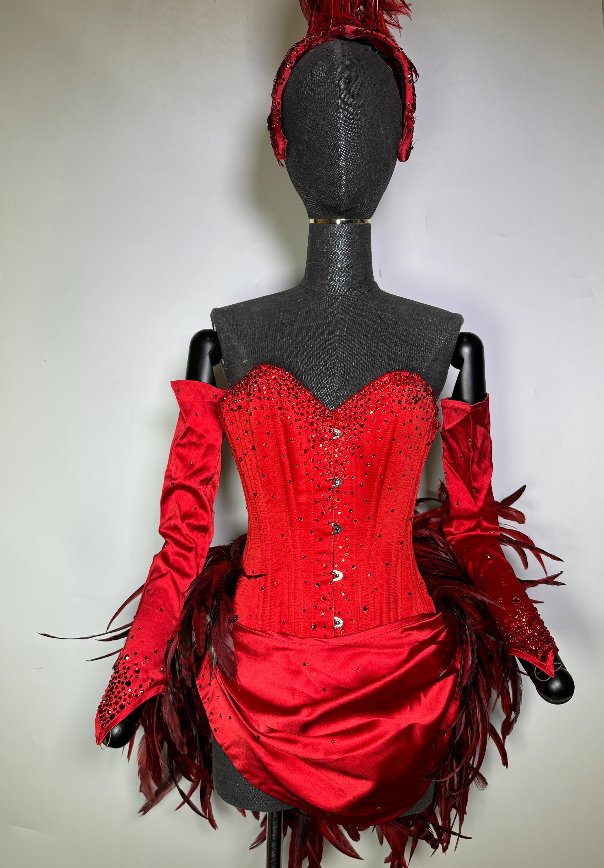 fitted lace wedding dress Nicole Kidman as Satine Red Dress Moulin Rouge Costume – LausenCrafts main image 1