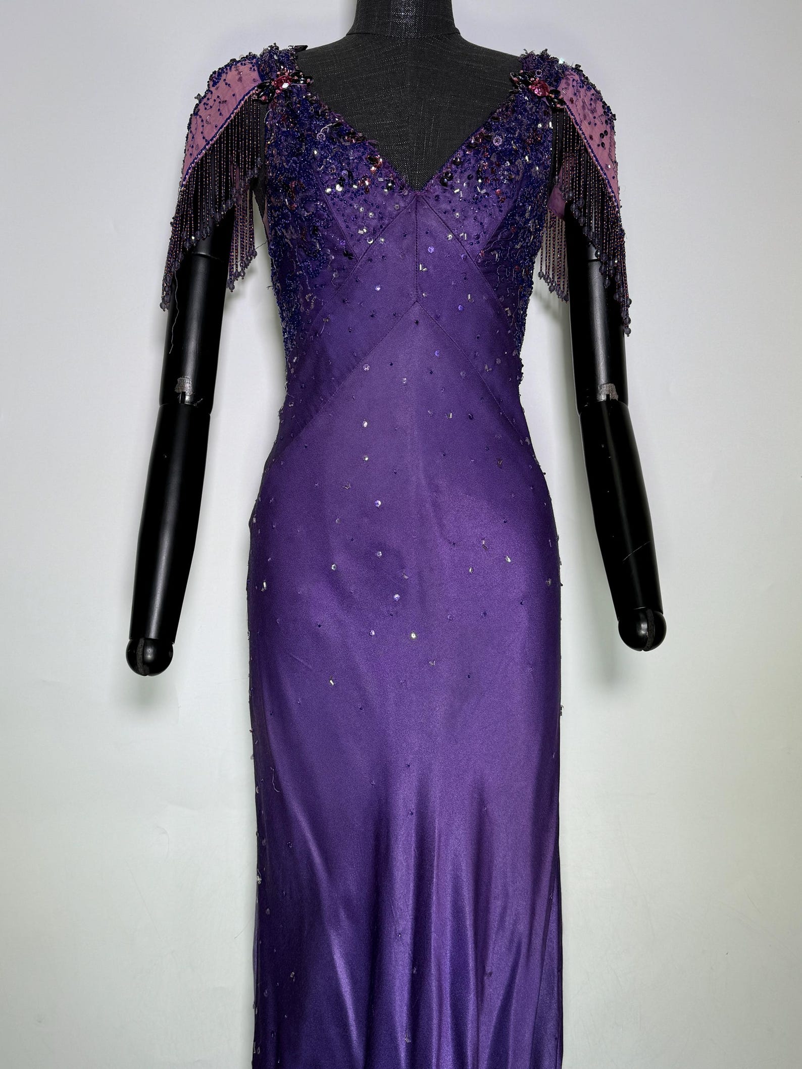1930's Style Purple Silk Evening Dress - Etsy