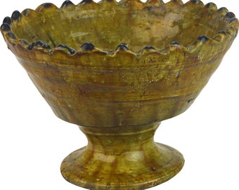 Mashatia Caramel / Ocre / Yellow mustard  high Bowl - Authentic Tamegroute Bowl -