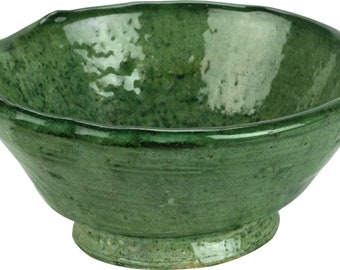 Handmade Moroccan green Bowl - Authentic Tamegroute Bowl -