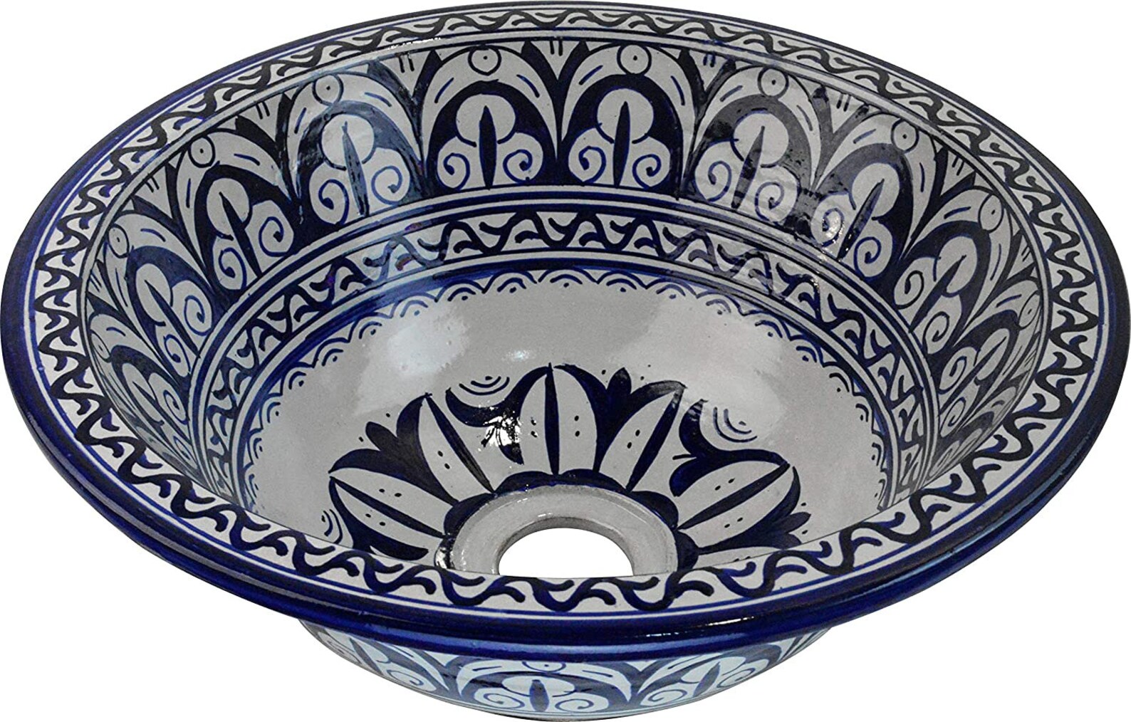 Ifran Ceramic Hand Painted Moroccan Bathroom Sink Basin Etsy