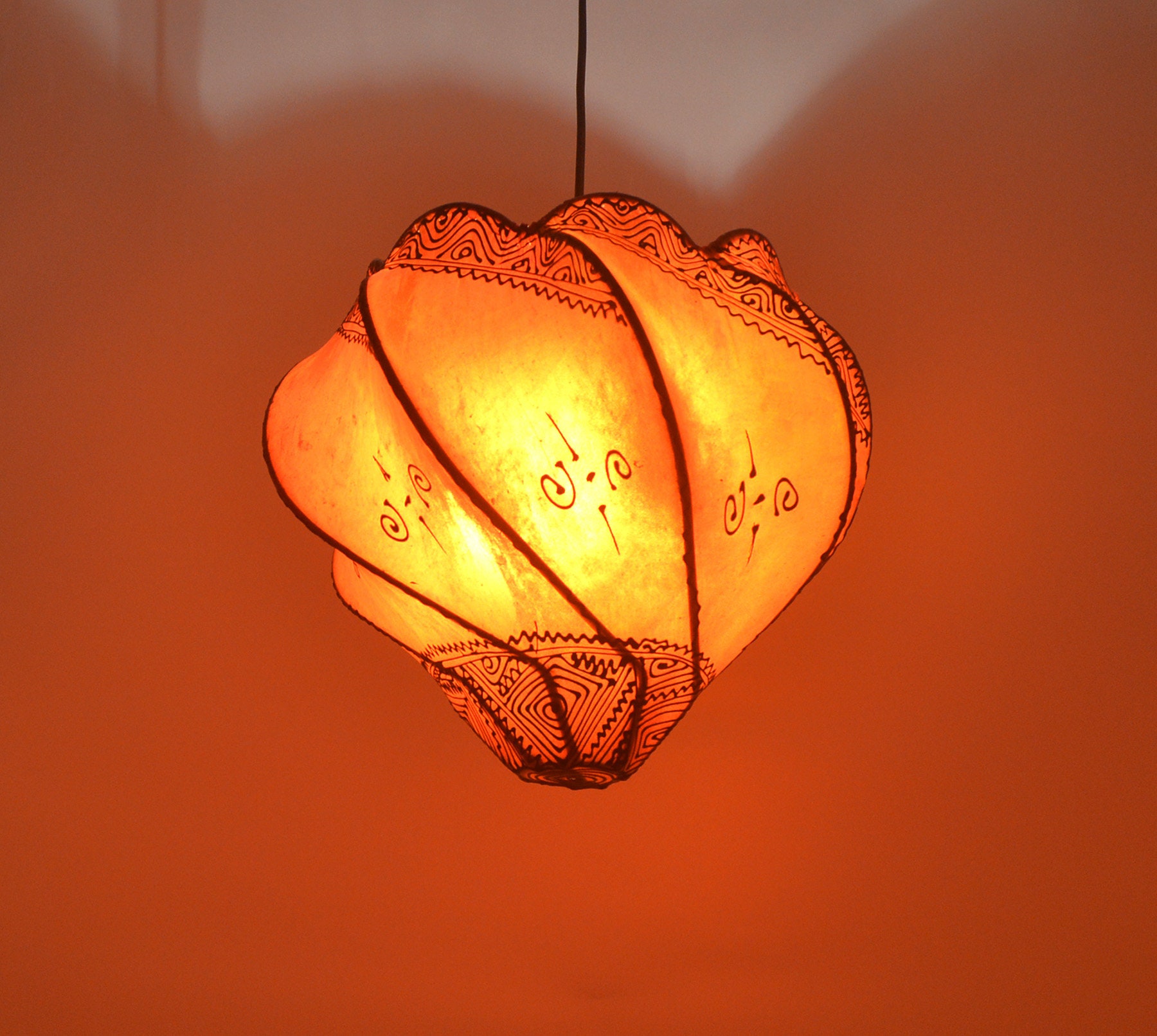 Moroccan Ceiling Henna Lamp Shade Ball shape Orange Di Etsy