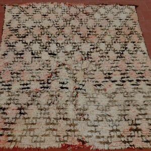Vintage Moroccan Boucherouite Rug, Multicolored Berber Diamond Design, 200x130cm