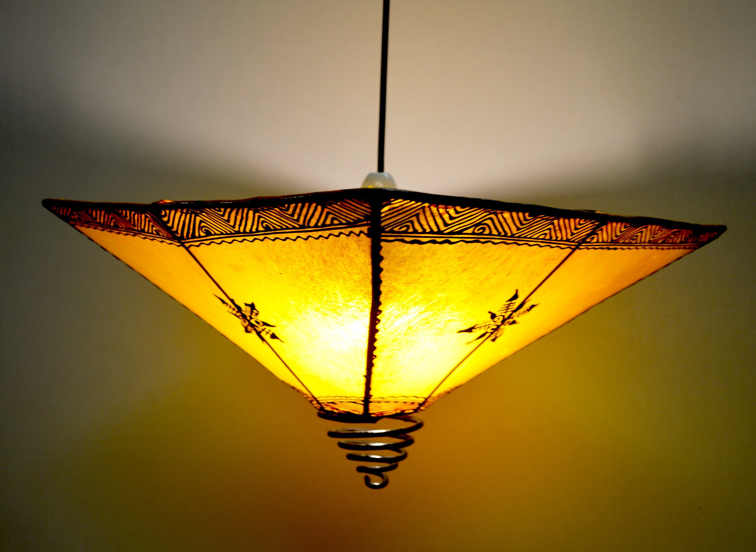 Moroccan Ceiling Henna Lamp Shade Square Yellow Di 40CM Etsy