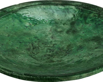 Handmade Moroccan Tamegrout green Plate / Dish