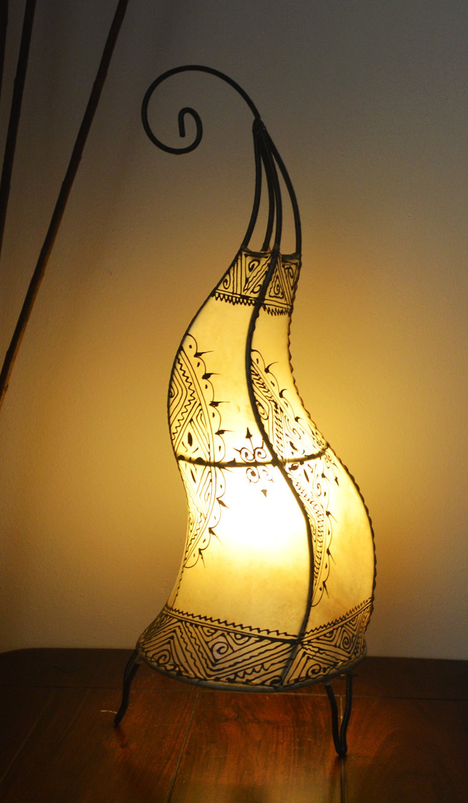 Plain Moroccan Henna Table / Floor Lamp Round Shape Cream Etsy UK