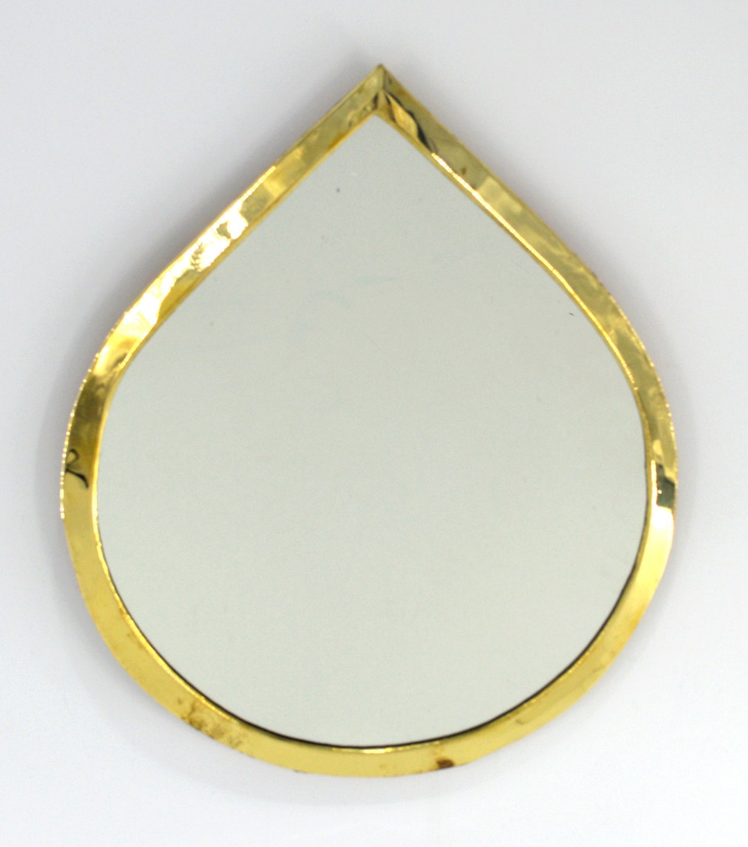 Yellow Tear Drop Shape Handmade Solid Brass Copper Flat Metal Moroccan ...