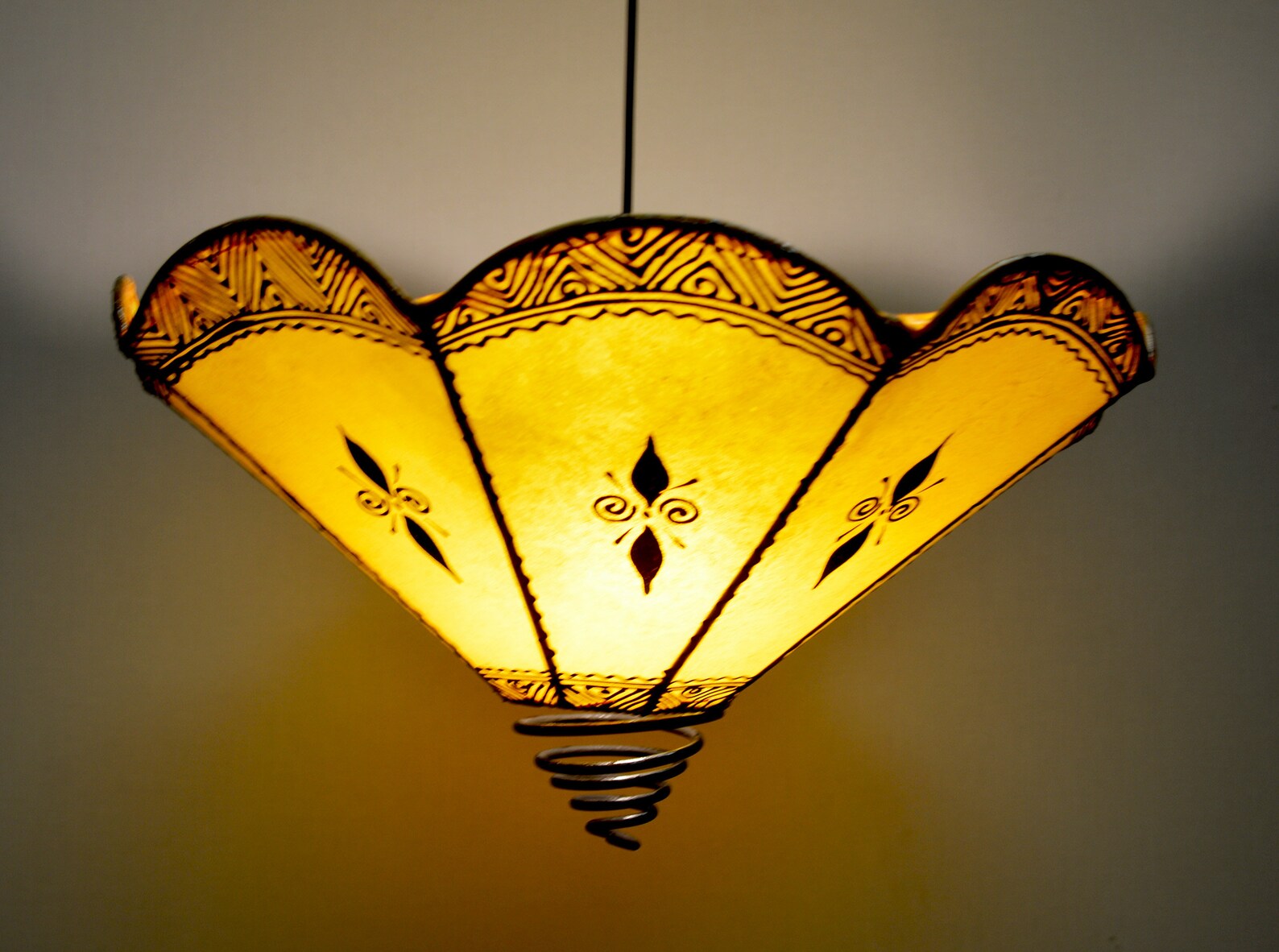 Moroccan Ceiling Henna Lamp Shade Flower shape Yellow Etsy