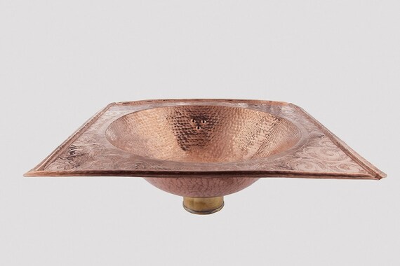 Oval shape Handmade red copper flat metal Moroccan Mirror