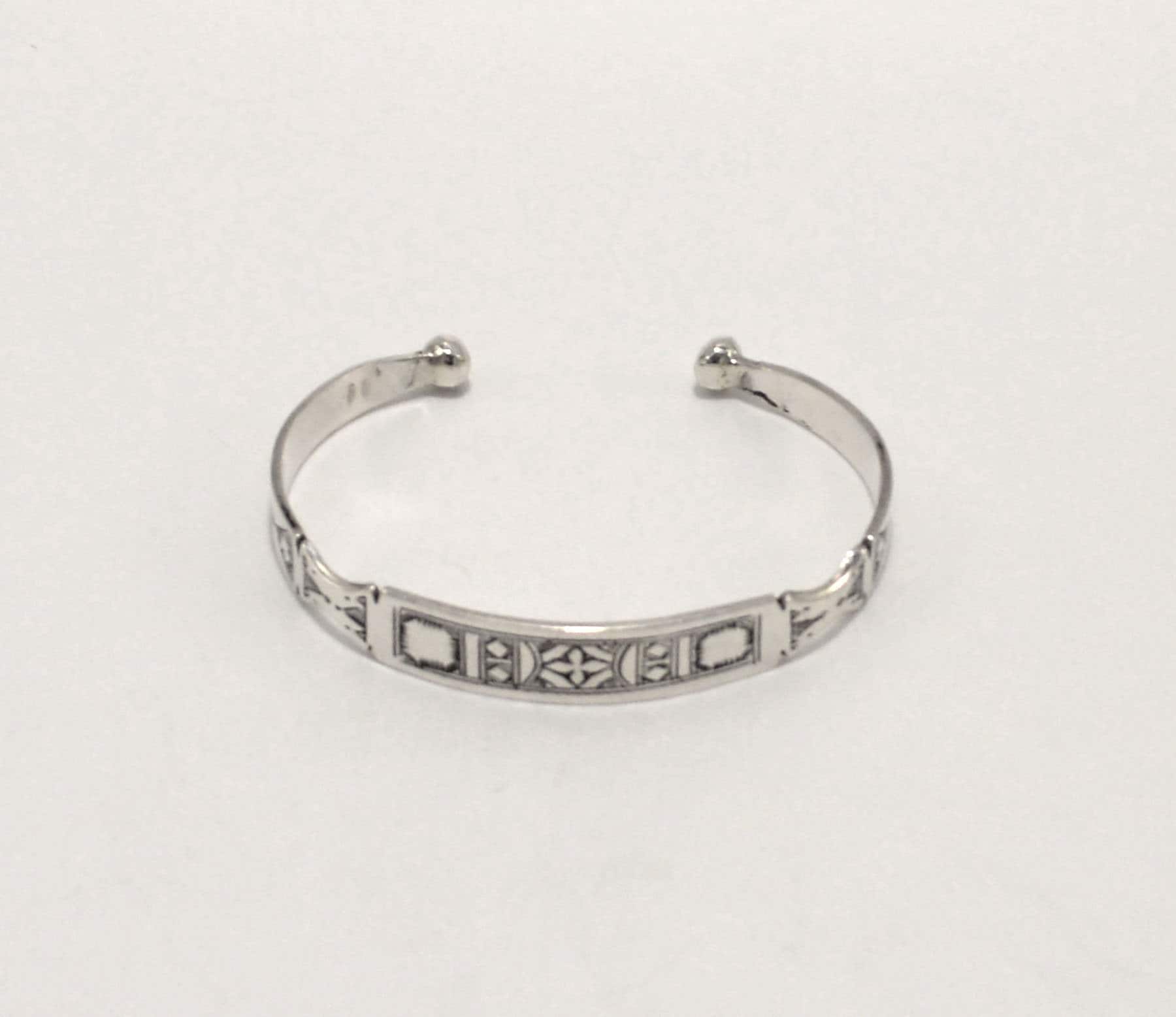 Jonc Ajustable En Argent Sterling - Décor Fleurs Berbère - Occasion