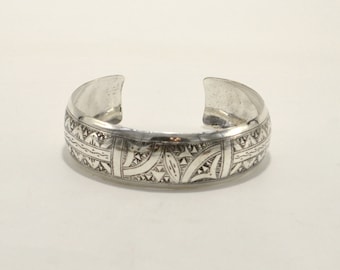 Handgefertigtes marokkanisches Berber Silber Armband, verstellbare Manschette