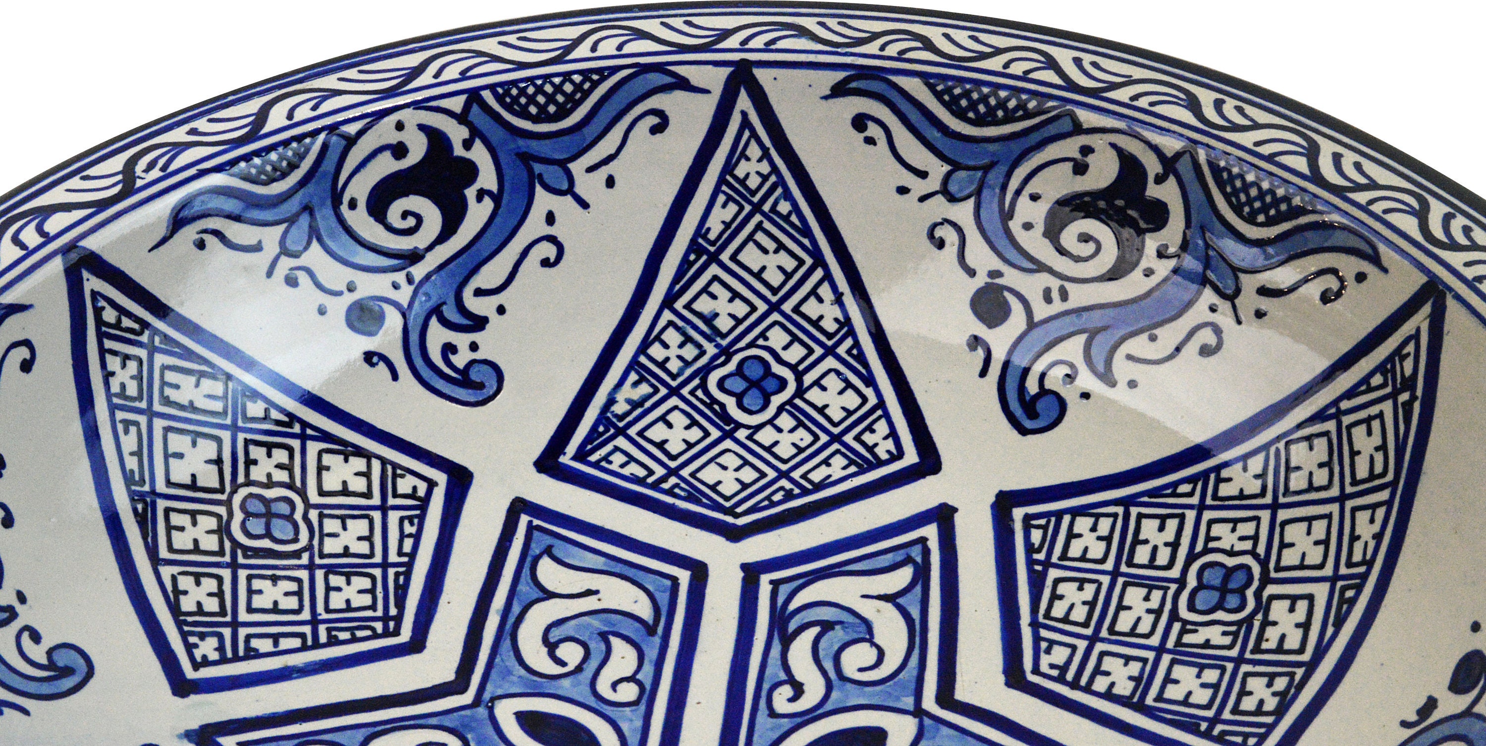 Society6 ケース Cornflower Blue Moroccan Hand Painted Chefchaouen Blue Cobalt, Hand Painted Moroccan Ceramic Plate