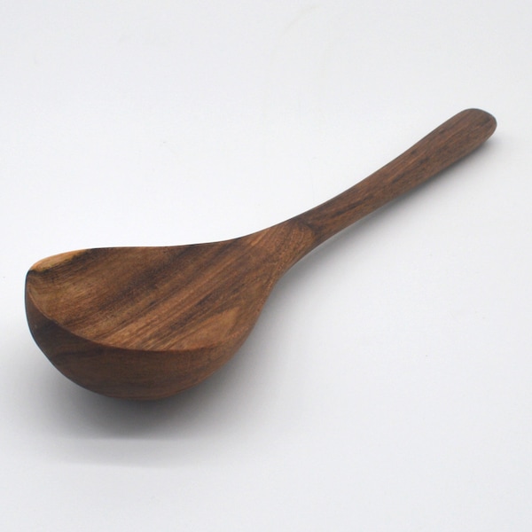 Hand carved walnut cooking, mixing or stirring spoon made in Moroccan from solid Walnut wood L30cm Ø11.5x8 H2 cm