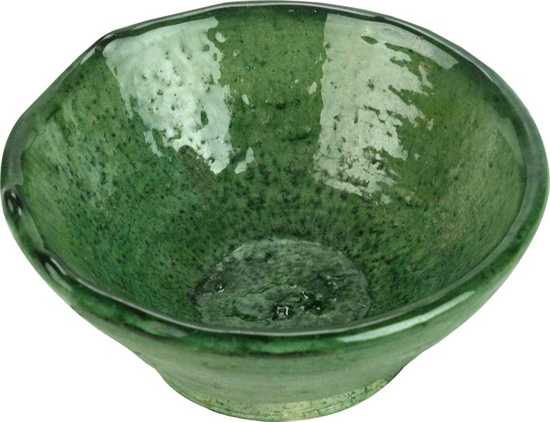 Handmade Moroccan green Bowl Authentic Tamegroute Bowl image 4