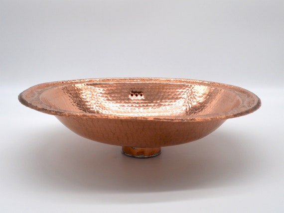 Oval shape Handmade red copper flat metal Moroccan Mirror