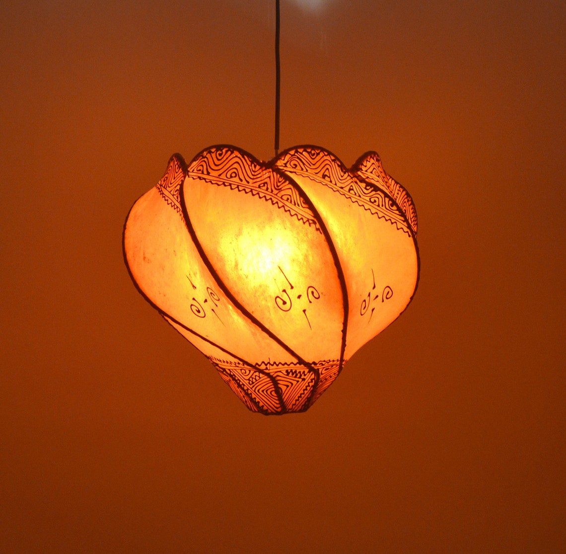 Moroccan Ceiling Henna Lamp Shade Ball shape Orange Di Etsy