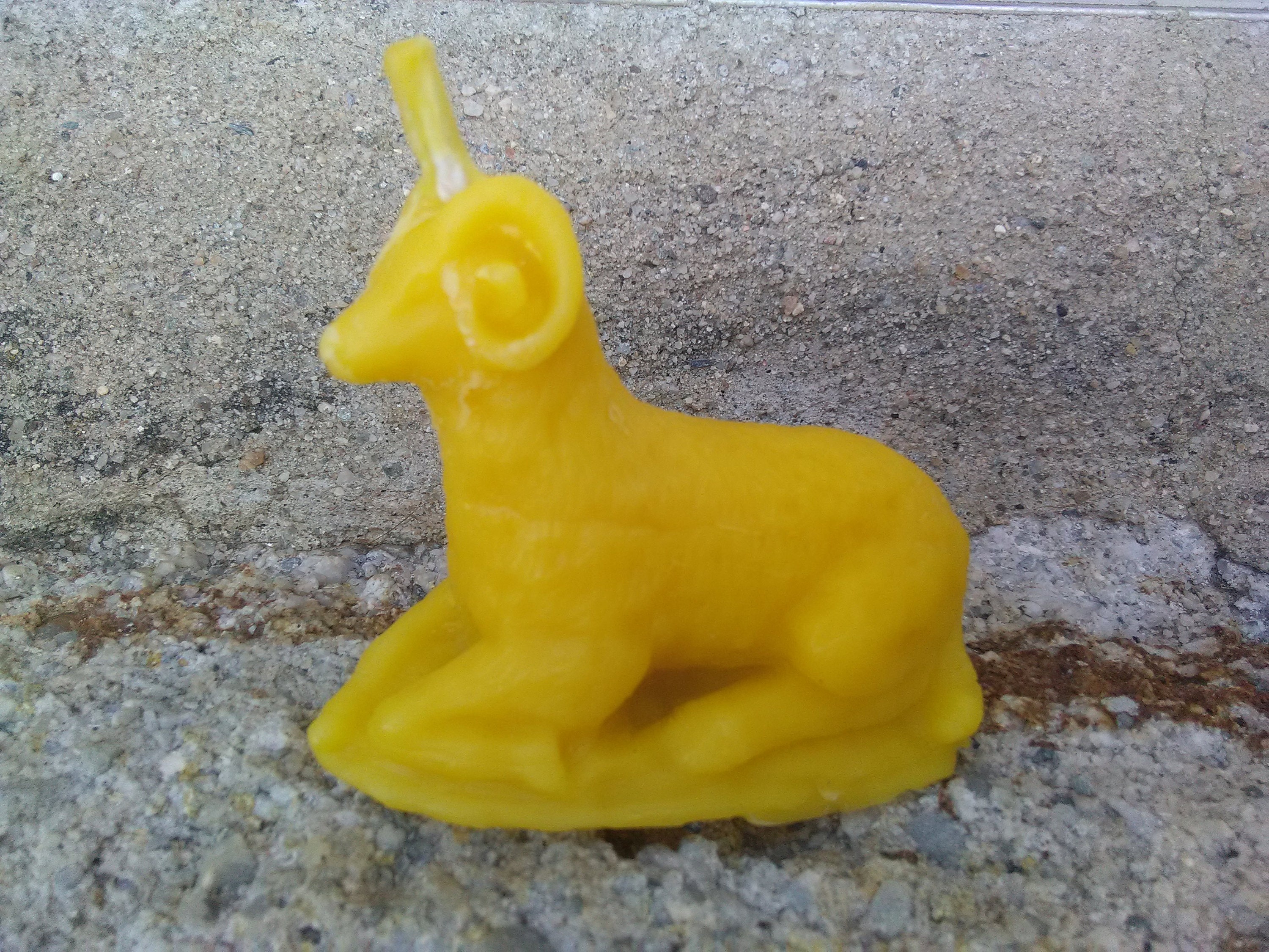 Bougie en Cire d'abeilles Naturelle de Nos Ruches Mouton