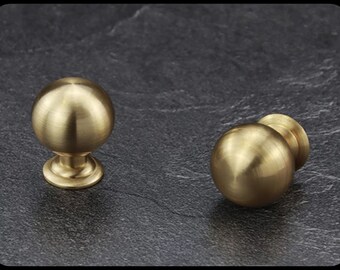 Shipped from US! Solid Brass Round Drawer Knob, Round Cabinet Knob, Circle Cabinet Handle, Brass Dresser Drawer Knob, Drawer Pulls