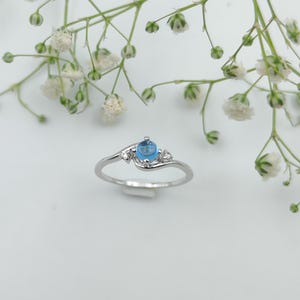 Natural Blue Topaz Cab Ring, Handmade Ring, 925 Sterling Silver Ring, Topaz Engagement Ring, Gift for her, December Birthstone, Promise Ring