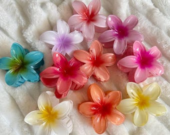 Songmay Women 'S Fashion Multicolor Hawaiian Plumeria Bloem Haarclip Boho Grote
