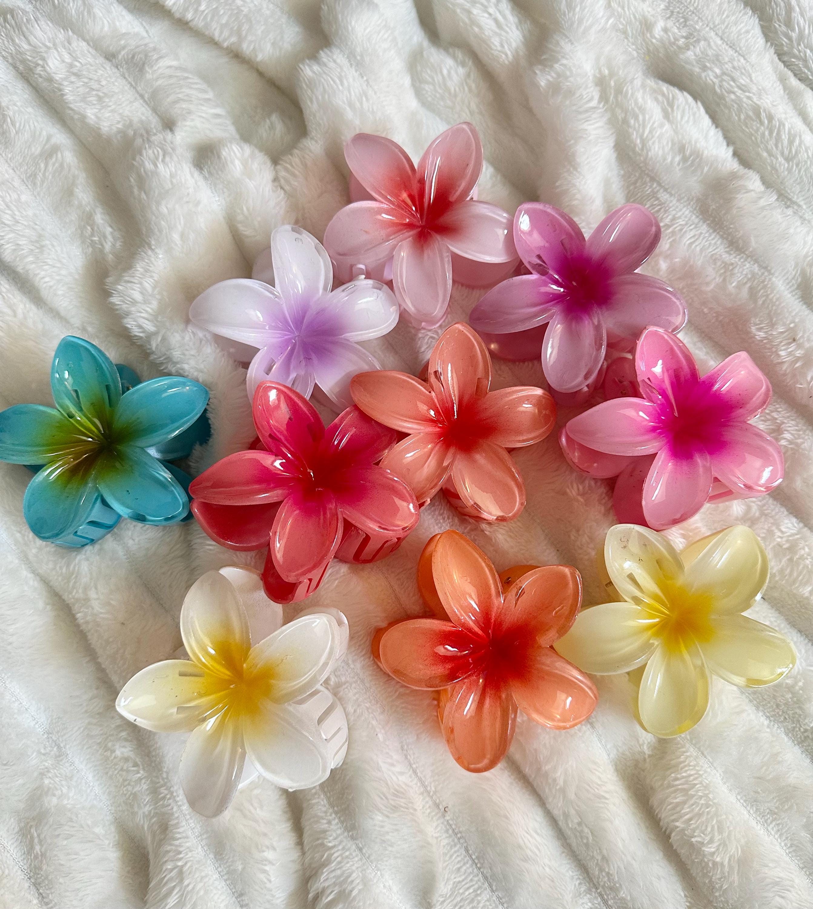 Tropical Flower Hair Claw Clips – Plumeria Style - Etsy