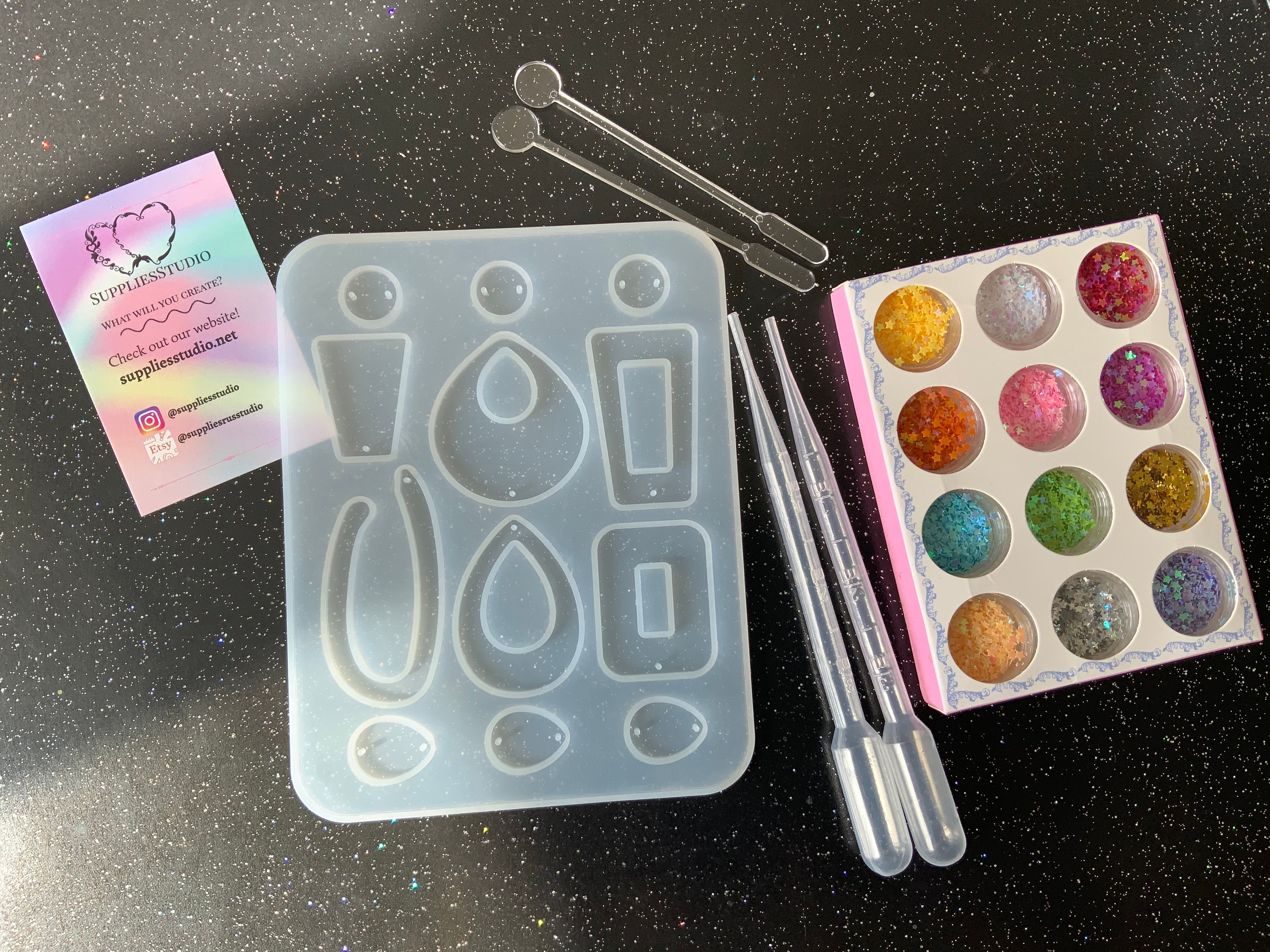 Sale Silicone Earrings Mold Set Glitter Set Mold Set Etsy UK