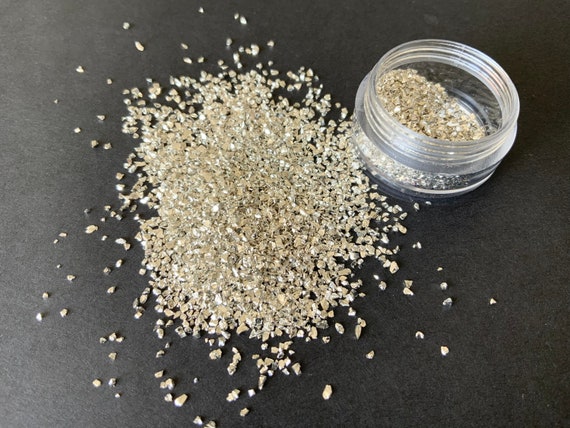 20g Crushed Silver Gravel , Crushed Glass , Craft Supplies