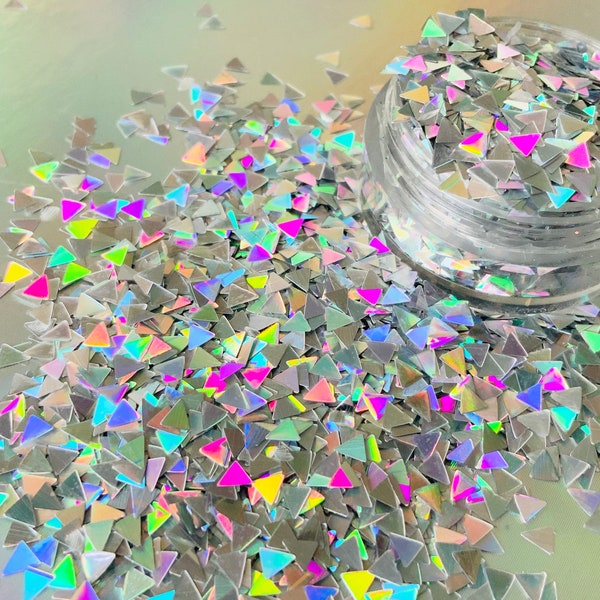 Holographic triangle  glitter , chunky glitter , holo  sequins ,  nail art , resin supplies , supplies