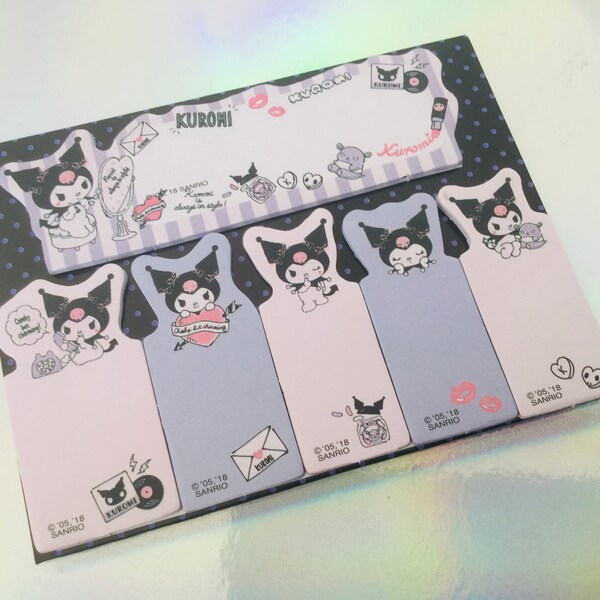 kuromi Sticky notes , kawaii stickers , anime stationery , sticky note pad , stationery supplies